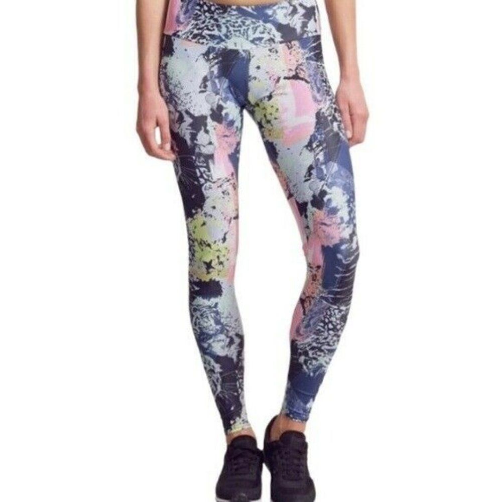 Onzie Leggings Leopard Tiger Jungle Fever Multi Color Paint Splatter  Size M/L‎